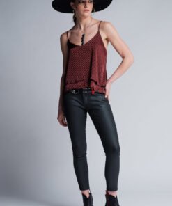 TOP T-SHIRT BLACK RED