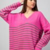Πουλόβερ striped ροζ
