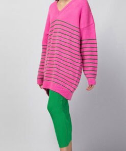 Alternative view of Πουλόβερ striped ροζ